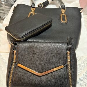 Elegant Black Handbag Set